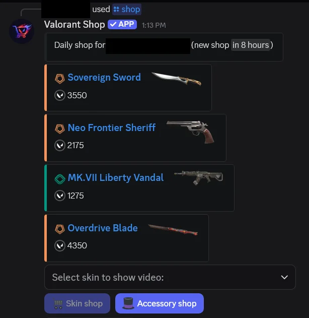 Valorant shop tracker discord bot